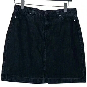 Santana  Jeans Black Medium Weight Denim Skirt, Size 14